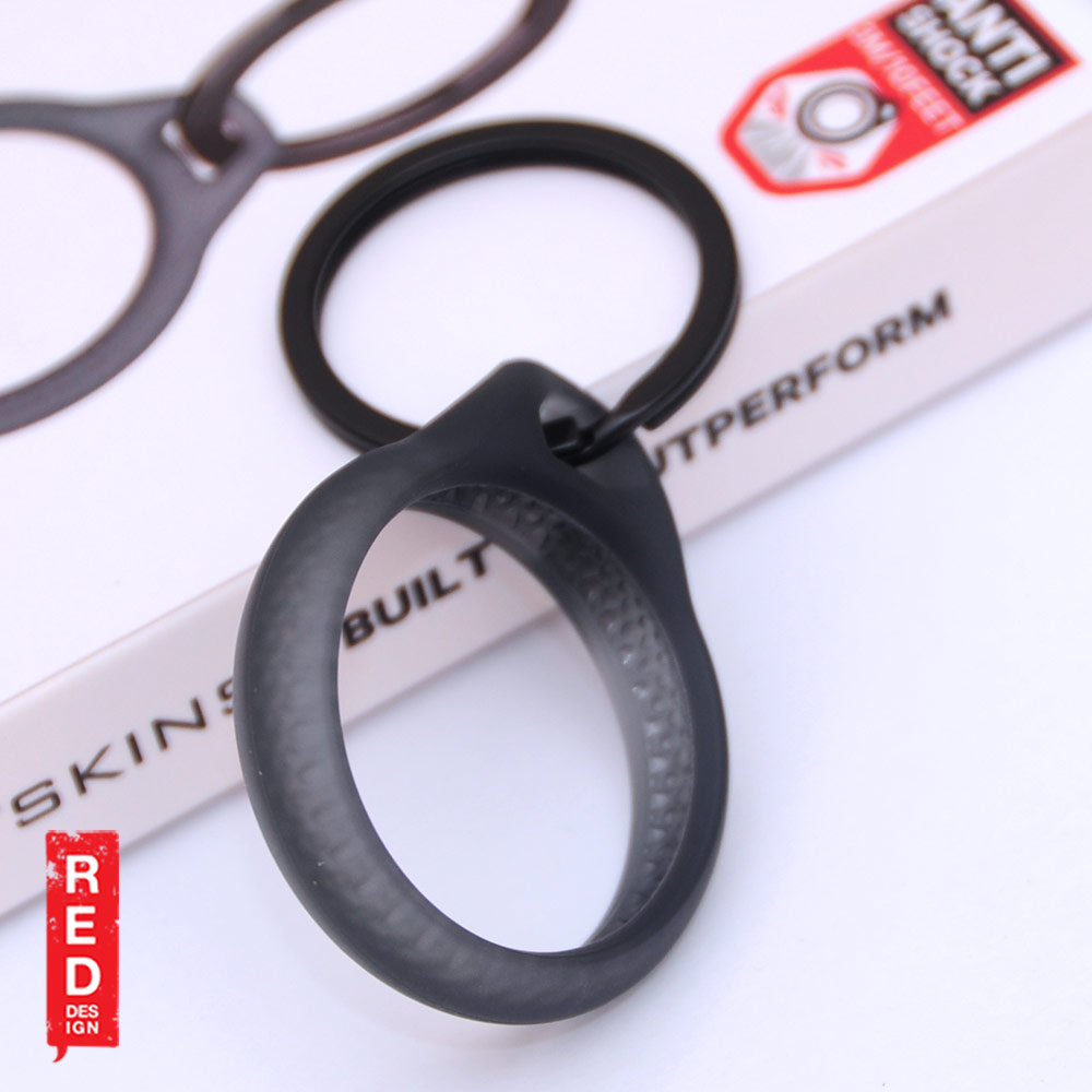 Picture of Apple Air Tag Case | ITSKINS Air Cover Drop Protective Cover Case Keyring Design with Antimicrobail Smart Polymer for Apple AirTag (Frosted Black)