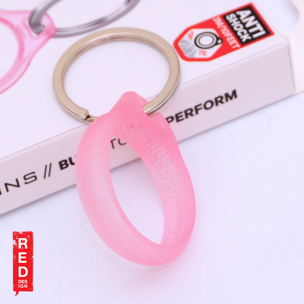 Picture of Apple Air Tag Case | ITSKINS Air Cover Drop Protective Cover Case Keyring Design with Antimicrobail Smart Polymer for Apple AirTag (Frosted Light Pink)