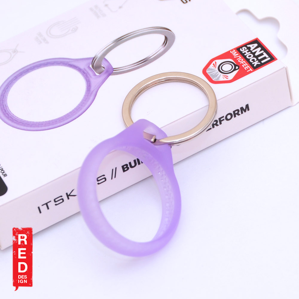 Picture of Apple Air Tag Case | ITSKINS Air Cover Drop Protective Cover Case Keyring Design with Antimicrobail Smart Polymer for Apple AirTag (Frosted Light Purple)