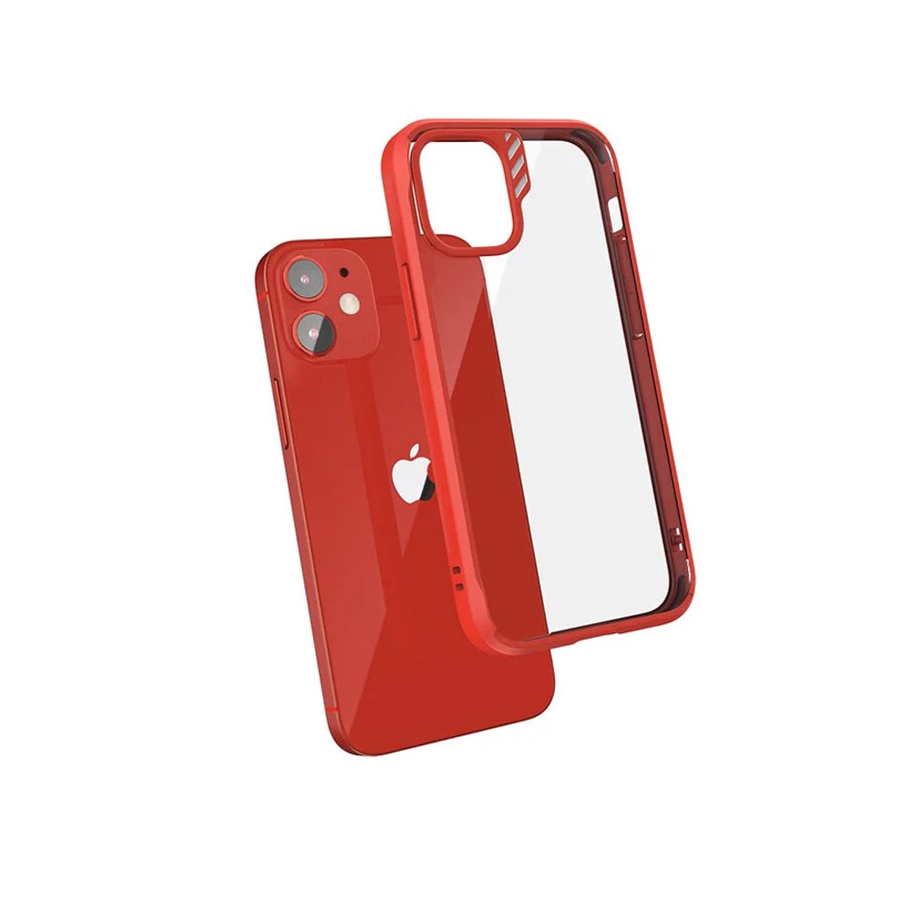 Picture of Apple iPhone 12 6.1 Case | JTLEGEND Hybrid Cushion DX Drop Protection Case with Camera Lens Protection Raised Bezel Sound Enhancement Design Case for iPhone 12 iPhone 12 Pro 6.1 (Red)