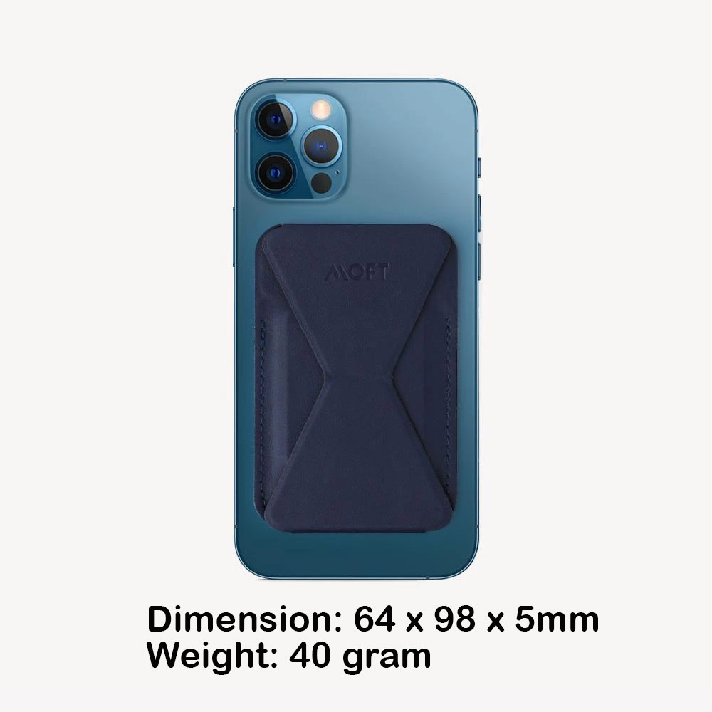 Picture of Apple MacBook Air 13\" 2020 | MOFT Snap on Phone Stand and Wallet for iPhone 13 iPhone 12 Pro Max Card Holder Phone Stand (Oxfold Blue)