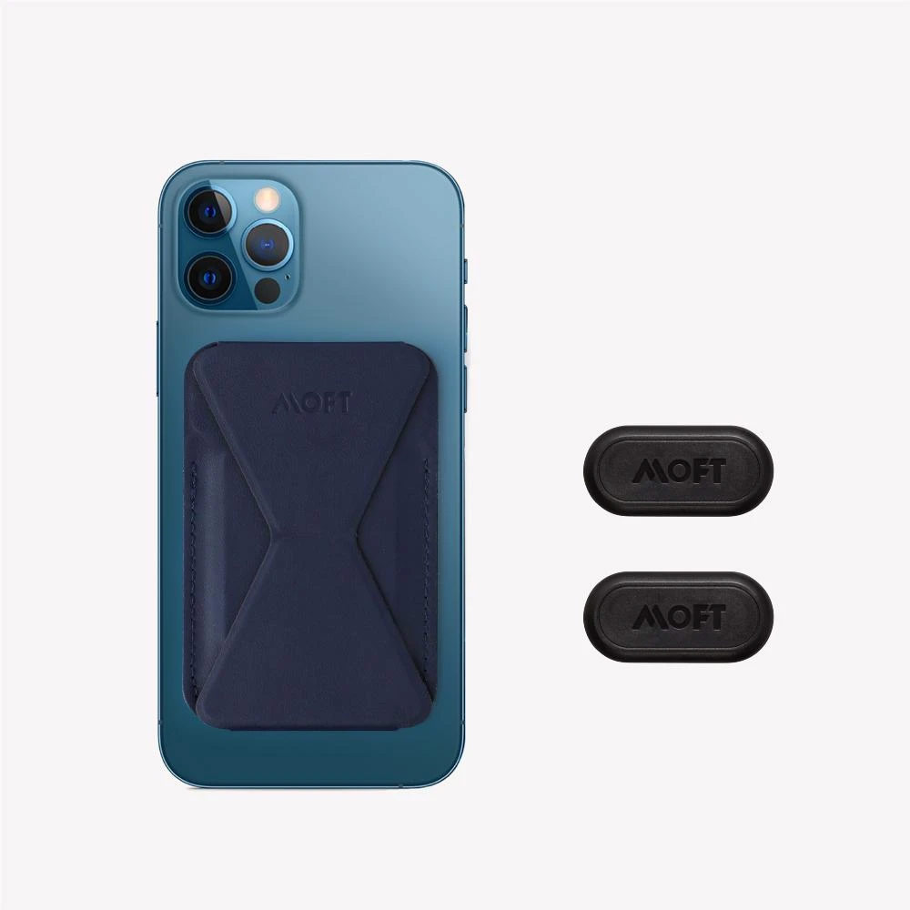 Picture of Apple MacBook Air 13\" 2020 | MOFT Snap on Phone Stand and Wallet for iPhone 13 iPhone 12 Pro Max Card Holder Phone Stand (Oxfold Blue)