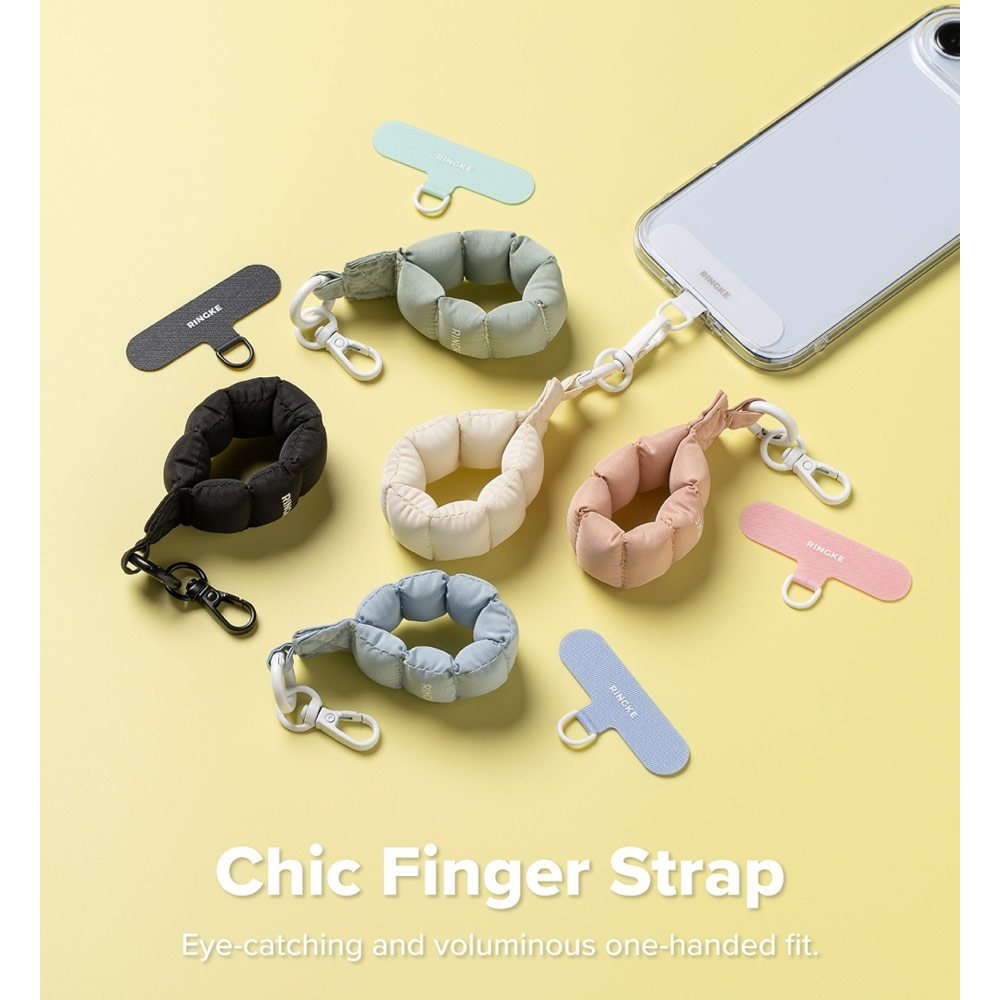Picture of Ringke Eye Catching Holder Link & Puffer Finger Strap for Phone case (Light Blue)