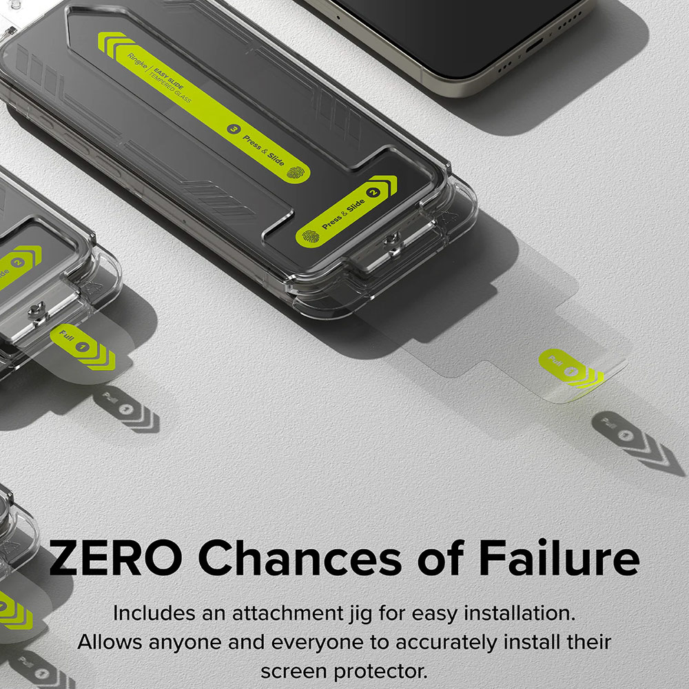 Picture of Apple iPhone 15 Pro 6.1 Screen Protector | Ringke Easy Slide Tempered Glass Screen Protector with Easy Installation Jig Kit for iPhone 15 Pro 6.1 (HD Clear) 2 Pack