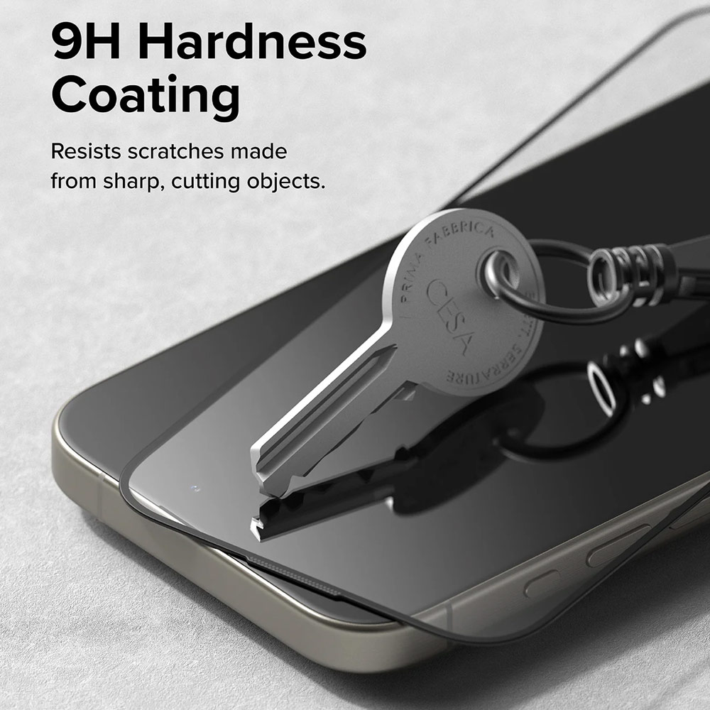 Picture of Apple iPhone 15 Pro 6.1 Screen Protector | Ringke Easy Slide Tempered Glass Screen Protector with Easy Installation Jig Kit for iPhone 15 Pro 6.1 (HD Clear) 2 Pack