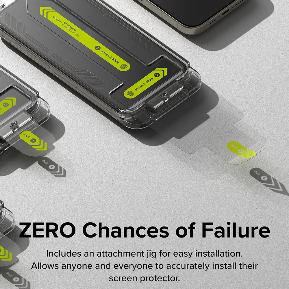 Picture of Apple iPhone 15 Pro Max 6.7 Screen Protector | Ringke Easy Slide Tempered Glass Screen Protector with Easy Installation Jig Kit for iPhone 15 Pro Max 6.7 (HD Clear) 2 Pack