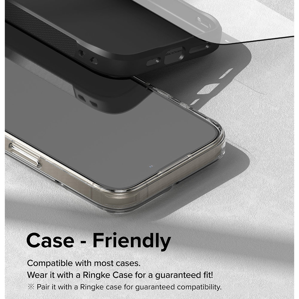 Picture of Apple iPhone 15 Pro Max 6.7 Screen Protector | Ringke Easy Slide Tempered Glass Screen Protector with Easy Installation Jig Kit for iPhone 15 Pro Max 6.7 (HD Clear) 2 Pack