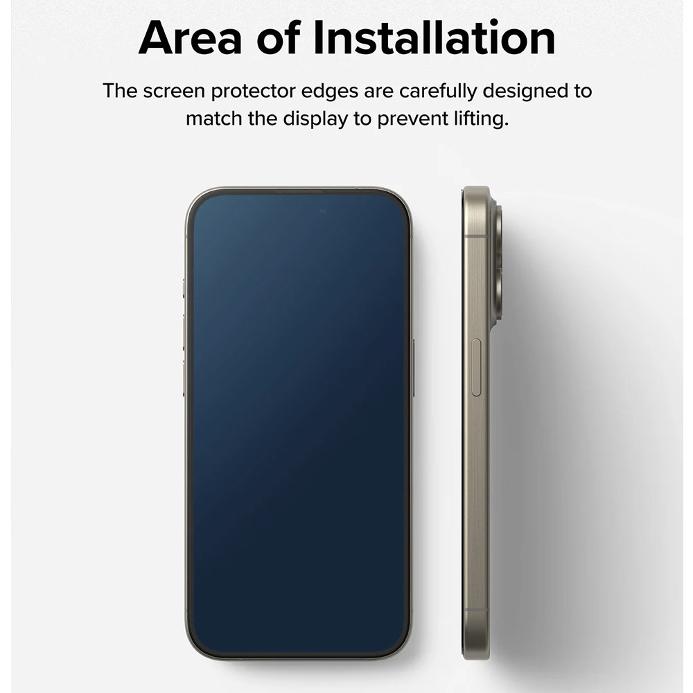 Picture of Apple iPhone 15 Pro Max 6.7 Screen Protector | Ringke Easy Slide Tempered Glass Screen Protector with Easy Installation Jig Kit for iPhone 15 Pro Max 6.7 (HD Clear) 2 Pack