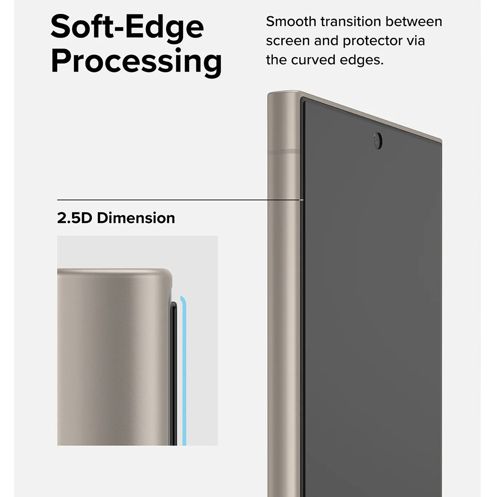 Picture of Samsung Galaxy S24 Ultra Screen Protector | Ringke Easy Slide Tempered Glass Screen Protector with Easy Installation Jig Kit for Samsung Galaxy S24 Ultra (Privacy Anti Peep) 2 Pack