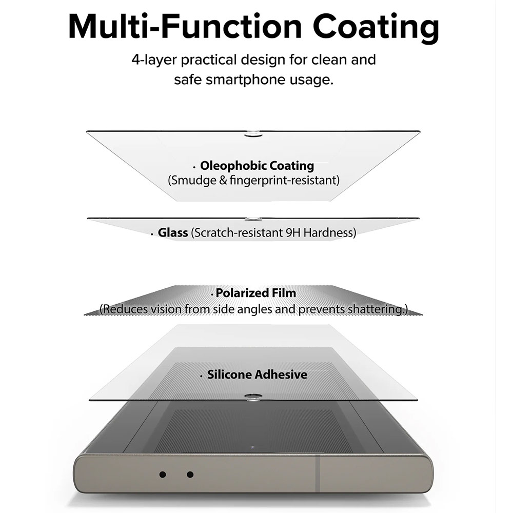 Picture of Samsung Galaxy S24 Ultra Screen Protector | Ringke Easy Slide Tempered Glass Screen Protector with Easy Installation Jig Kit for Samsung Galaxy S24 Ultra (Privacy Anti Peep) 2 Pack