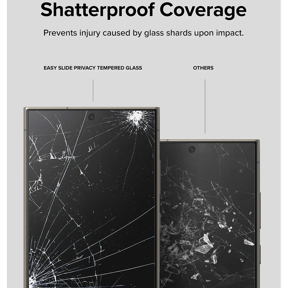 Picture of Samsung Galaxy S24 Ultra Screen Protector | Ringke Easy Slide Tempered Glass Screen Protector with Easy Installation Jig Kit for Samsung Galaxy S24 Ultra (Privacy Anti Peep) 2 Pack