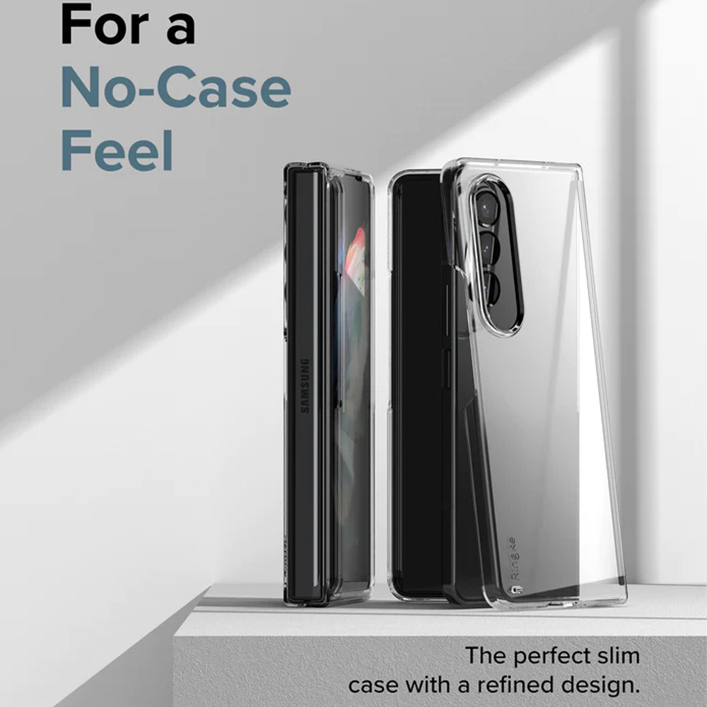 Picture of Samsung Galaxy Z Fold 4 Case | Ringke Slim Protection Anti Yellow Clear PC Hard Case for Samsung Galaxy Z Fold 4 (Black)