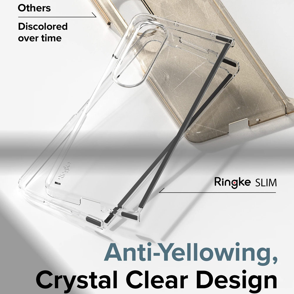 Picture of Samsung Galaxy Z Fold 4 Case | Ringke Slim Protection Anti Yellow Clear PC Hard Case for Samsung Galaxy Z Fold 4 (Black)