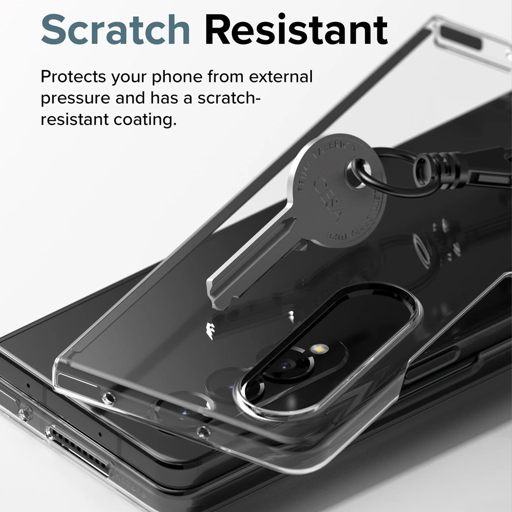 Picture of Samsung Galaxy Z Fold 4 Case | Ringke Slim Protection Anti Yellow Clear PC Hard Case for Samsung Galaxy Z Fold 4 (Black)