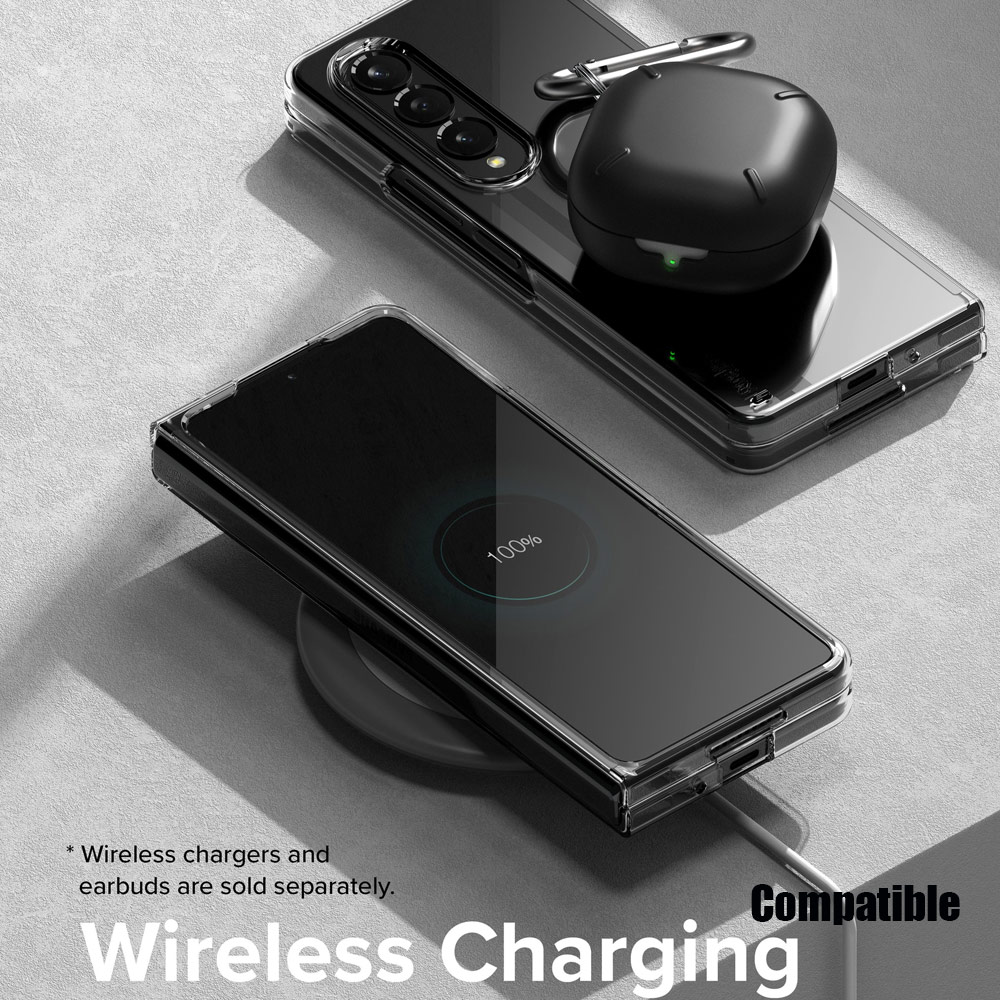 Picture of Samsung Galaxy Z Fold 4 Case | Ringke Slim Protection Anti Yellow Clear PC Hard Case for Samsung Galaxy Z Fold 4 (Black)