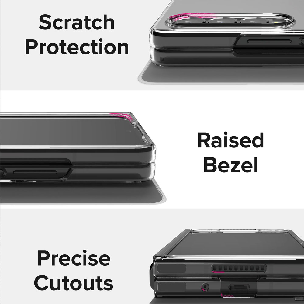 Picture of Samsung Galaxy Z Fold 4 Case | Ringke Slim Protection Anti Yellow Clear PC Hard Case for Samsung Galaxy Z Fold 4 (Black)