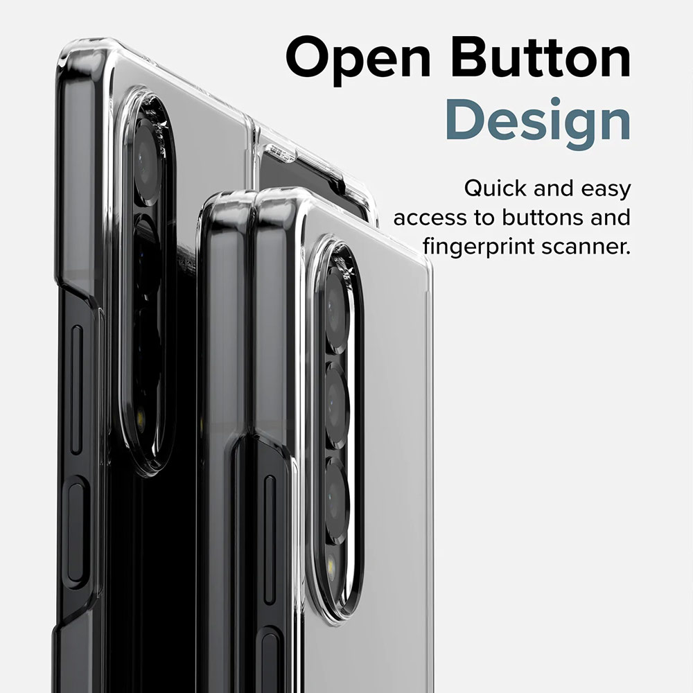 Picture of Samsung Galaxy Z Fold 4 Case | Ringke Slim Protection Anti Yellow Clear PC Hard Case for Samsung Galaxy Z Fold 4 (Black)