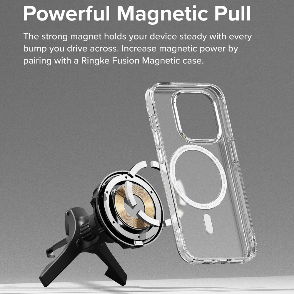 Picture of Apple iPhone 14 Pro Max 6.7 | Ringke Peltier Magnetic Car Drive Qi Wireless Charging 15W Max Fast Charge Air Vent Car Mount Phone Holder for iPhone 14 Pro Max 13 Pro Max (Air Vent)