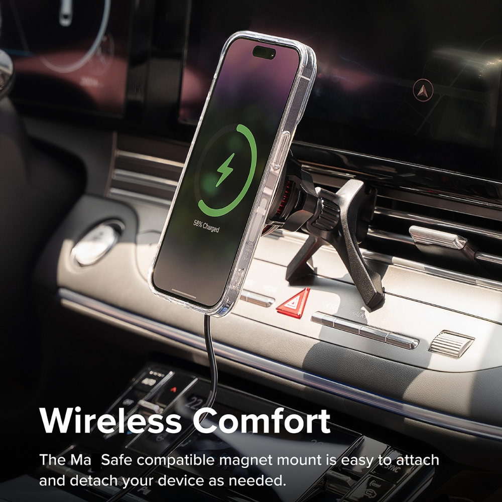 Picture of Apple iPhone 14 Pro Max 6.7 | Ringke Peltier Magnetic Car Drive Qi Wireless Charging 15W Max Fast Charge Air Vent Car Mount Phone Holder for iPhone 14 Pro Max 13 Pro Max (Air Vent)