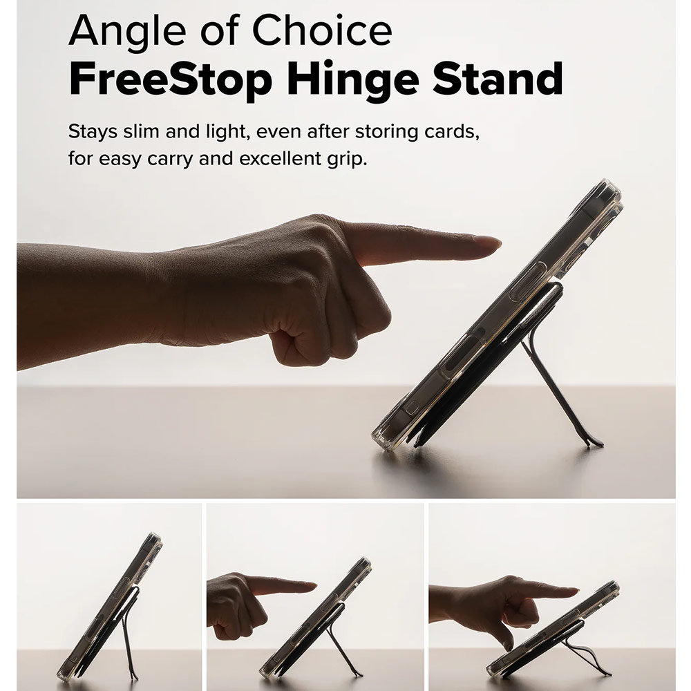 Picture of Apple iPhone 15 Pro Max 6.7  | Ringke Slide Grip PU Wallet Magnetic for iPhone 15 iPhone 16 Pro Max Card Holder Phone Stand (Taupe Brown)