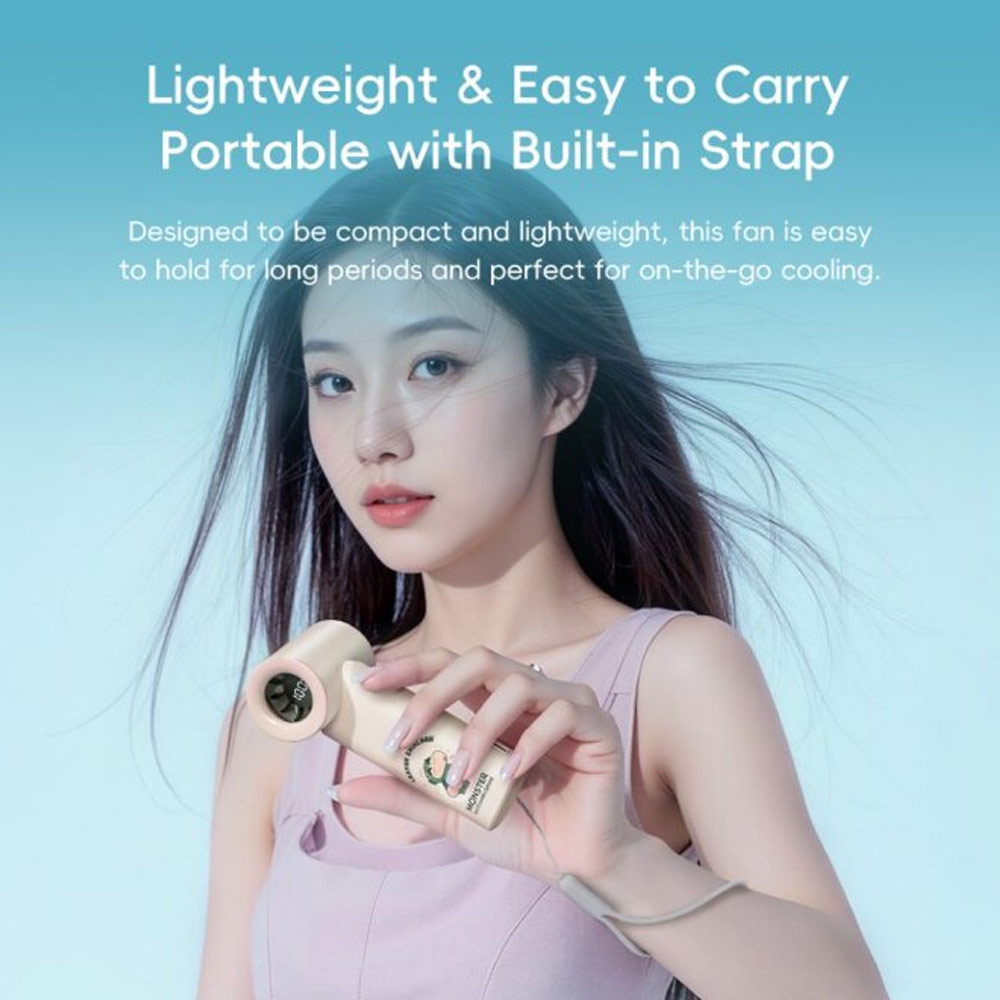 Picture of Rock Crayon ShinChan 5 Ultra Speed Strong Wind Force Portable Mini Handheld Fan 3000mAh 17400RPM (Beige)