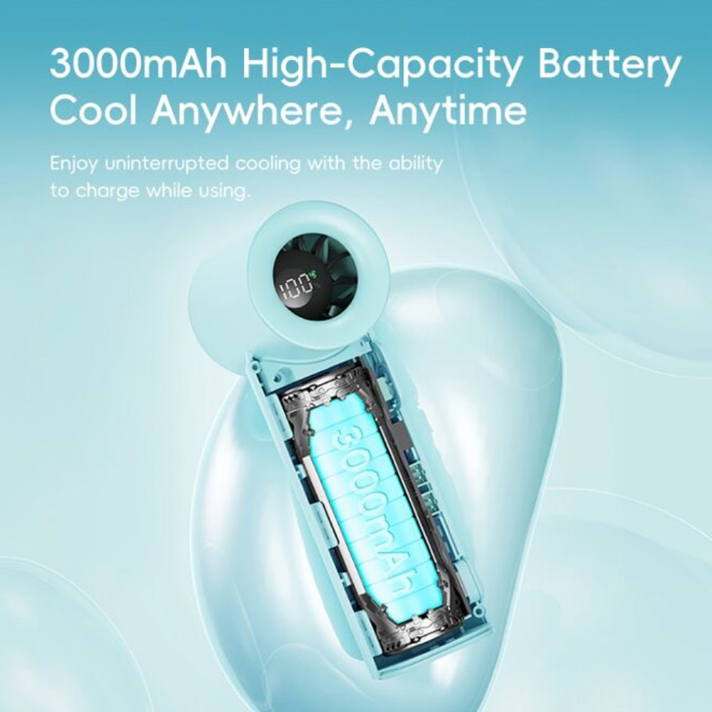 Picture of Rock Crayon ShinChan 5 Ultra Speed Strong Wind Force Portable Mini Handheld Fan 3000mAh 17400RPM (Beige)