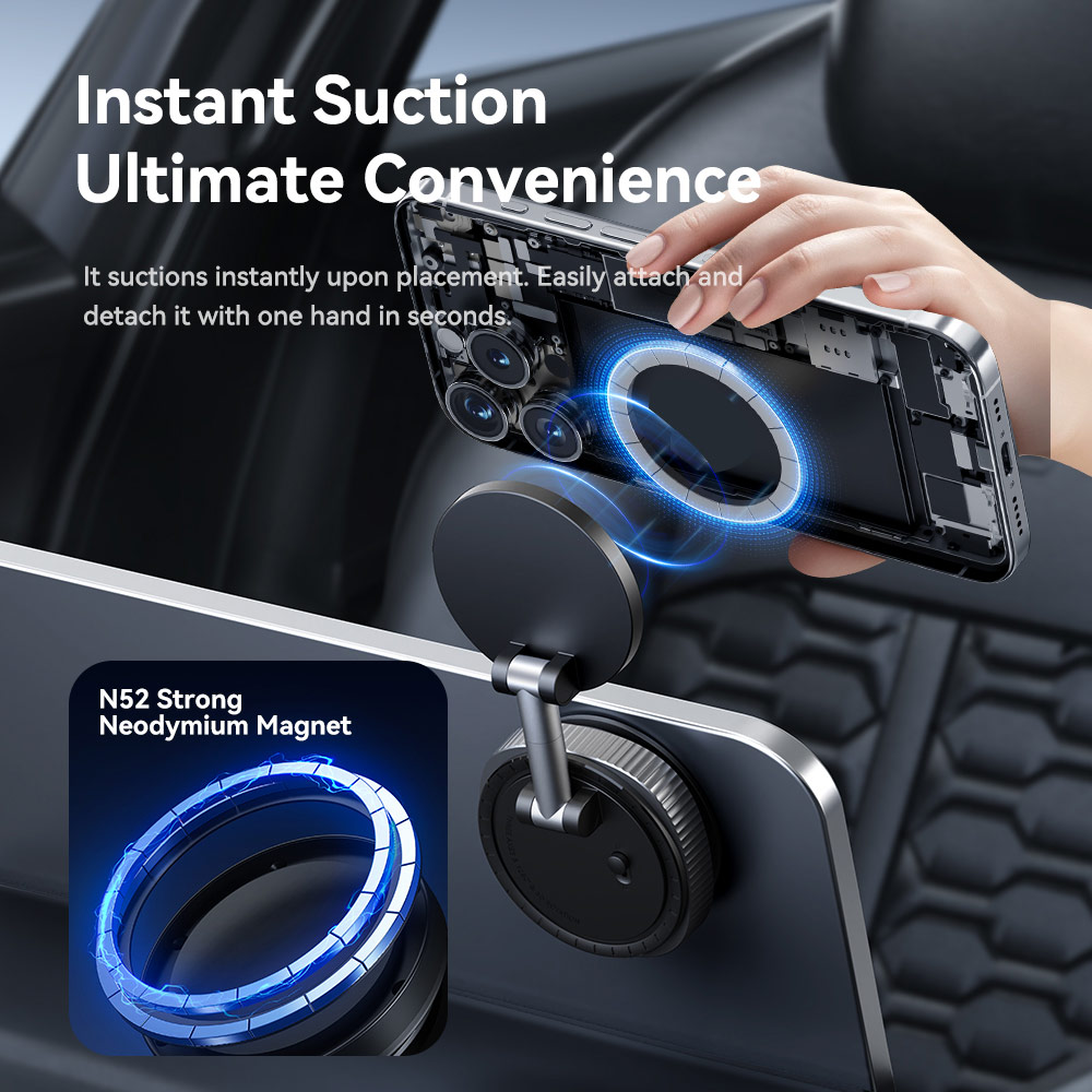 Picture of Rock Magnetic Car Holder Car Mount Phone Holder with Strong Vacuum Suction for Windscreen and Dashboard
