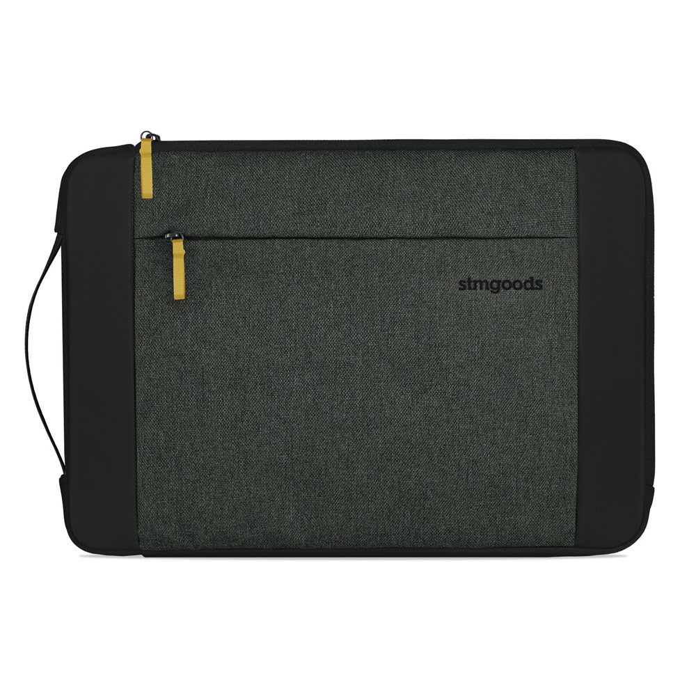 Picture of STM Kin Slim and Lightweight with Shock Absorbing Secure Zip Laptop Sleeve with Accessory Storage Pocket up to 14" (Slate Black)