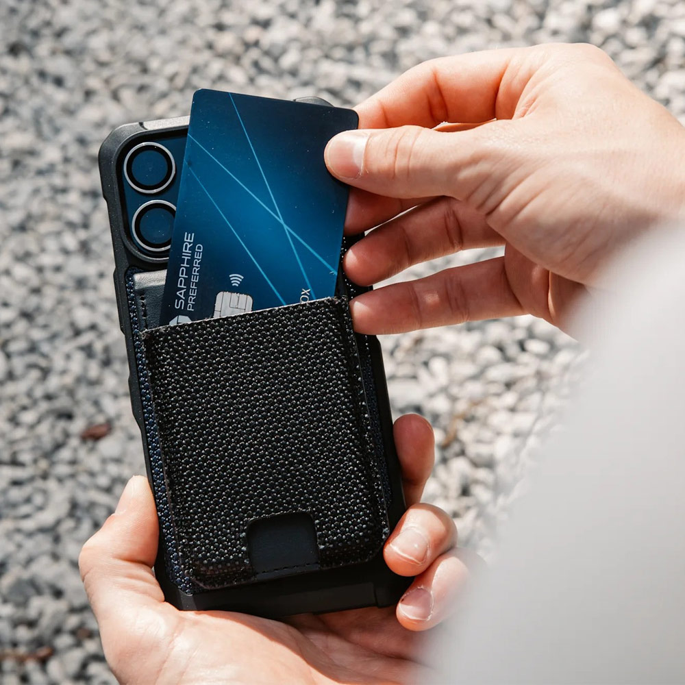 Picture of Apple iPhone 13 6.1 | UAG Metropolis Kevlar Leather MagSafe Wallet and Stand Kickstand Card Holder Phone Stand (Kevlar)