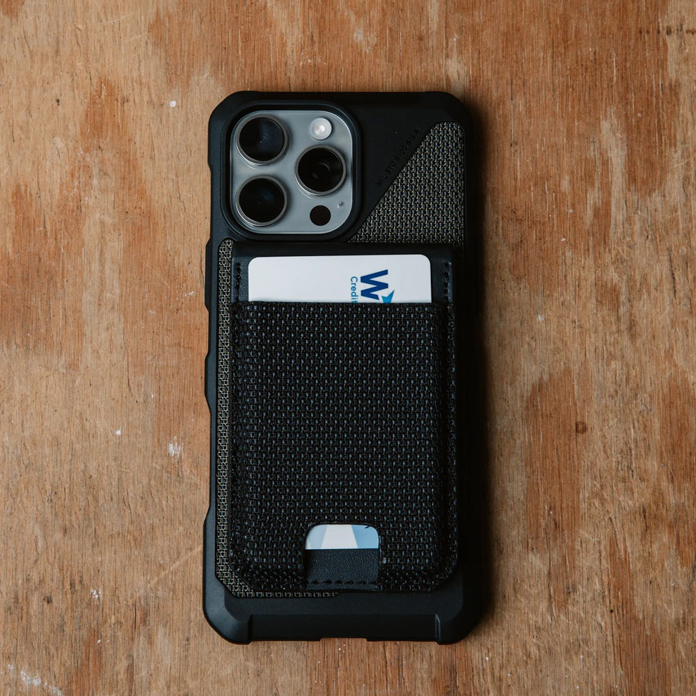 Picture of Apple iPhone 13 6.1 | UAG Metropolis Kevlar Leather MagSafe Wallet and Stand Kickstand Card Holder Phone Stand (Kevlar)