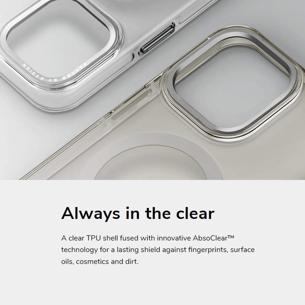 Picture of Apple iPhone 15 Pro Max 6.7 Case | Uniq Calio Aluminum Lens Frame Magnetic Drop Protection Case Casing for iPhone 15 Pro Max 6.7 (Clear)