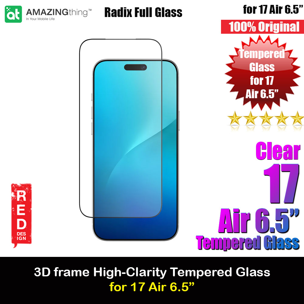 Picture of Amazingthing Radix Full Glass 3D Frame Tempered Glass for iPhone 17 Air 6.5 (Ultra Clear) Apple iPhone Air 6.5- Apple iPhone Air 6.5 Cases, Apple iPhone Air 6.5 Covers, iPad Cases and a wide selection of Apple iPhone Air 6.5 Accessories in Malaysia, Sabah, Sarawak and Singapore 