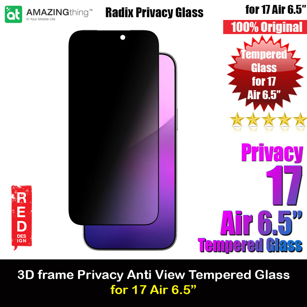Picture of Amazingthing Radix Privacy Anti View Full Glass 3D Frame Tempered Glass for iPhone 17 Air 6.5 (Privacy) Apple iPhone Air 6.5- Apple iPhone Air 6.5 Cases, Apple iPhone Air 6.5 Covers, iPad Cases and a wide selection of Apple iPhone Air 6.5 Accessories in Malaysia, Sabah, Sarawak and Singapore 