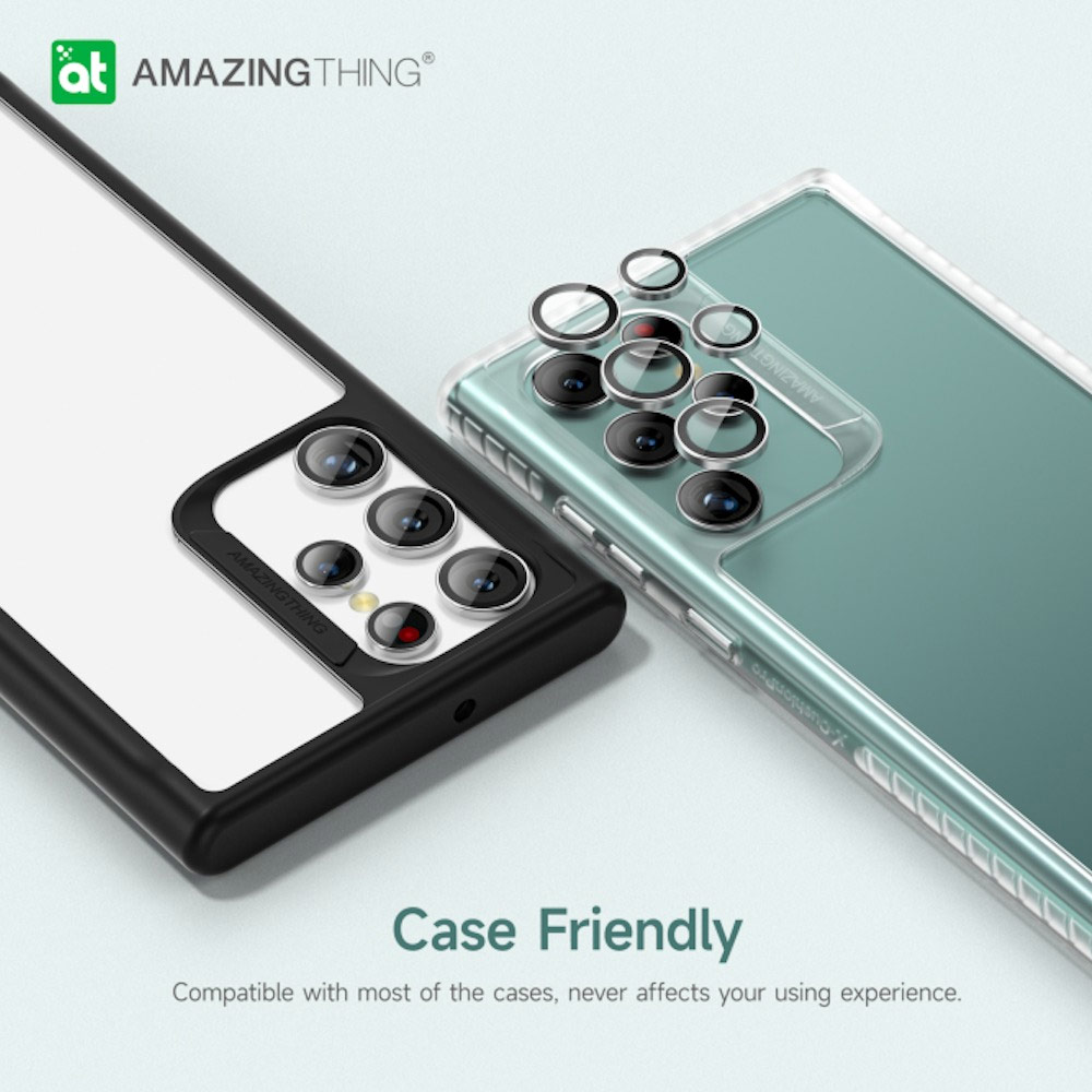 Picture of Samsung Galaxy S22 Ultra 5G 6.8 | AMAZINGthing 3D Aluminum Impact Resistant Lens Cover Five Lens Glass Protector for Samsung Galaxy S22 Ultra (Silver)