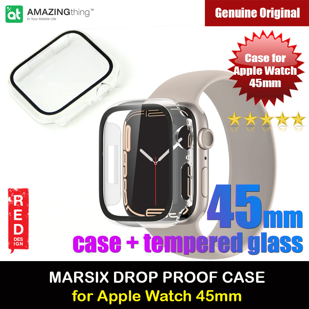 Picture of Amazingthing Marsix Hybrid Series Case with High Sensitivity Touch 9H Tempered Glass for Apple Watch 45mm (Clear) Apple Watch 45mm- Apple Watch 45mm Cases, Apple Watch 45mm Covers, iPad Cases and a wide selection of Apple Watch 45mm Accessories in Malaysia, Sabah, Sarawak and Singapore 