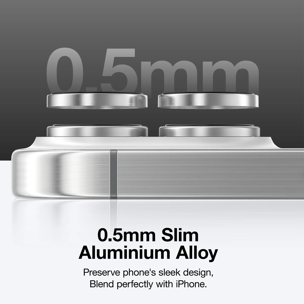 Picture of Apple iPhone 16 Pro 6.3  | Amazingthing Supreme AR Camera Lens Glass Aluminum Frame Defender Tempered Glass Protector for iPhone 16 Pro 6.3 iPhone 16 Pro Max 6.9 (3PCS Bright Silver)