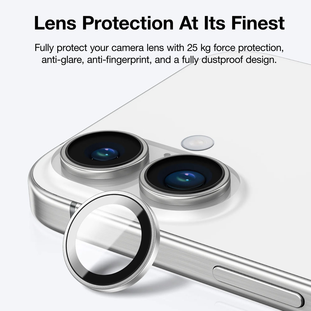 Picture of Apple iPhone 16 Pro 6.3  | Amazingthing Supreme AR Camera Lens Glass Aluminum Frame Defender Tempered Glass Protector for iPhone 16 Pro 6.3 iPhone 16 Pro Max 6.9 (3PCS Bright Silver)