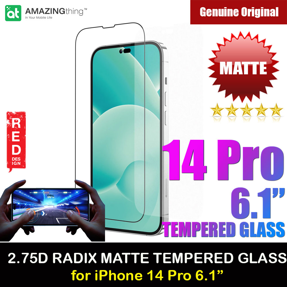 Picture of AMAZINGThing 2.75D Radix Fully Covered Tempered Glass for iPhone 14 Pro 6.1 (Matte) Apple iPhone 14 Pro 6.1- Apple iPhone 14 Pro 6.1 Cases, Apple iPhone 14 Pro 6.1 Covers, iPad Cases and a wide selection of Apple iPhone 14 Pro 6.1 Accessories in Malaysia, Sabah, Sarawak and Singapore 