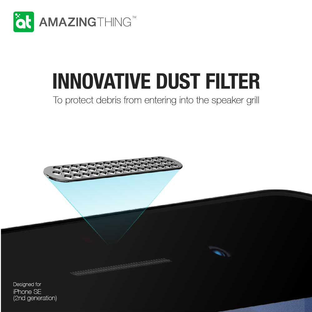 Picture of Apple iPhone 7 4.7  | AMAZINGthing SUPREME GLASS DUST FILTER for iPhone SE (2020) (2022) Full Glass 0.3mm 2.75D Black for Apple iPhone SE 4.7 2020 (Glossy Black)