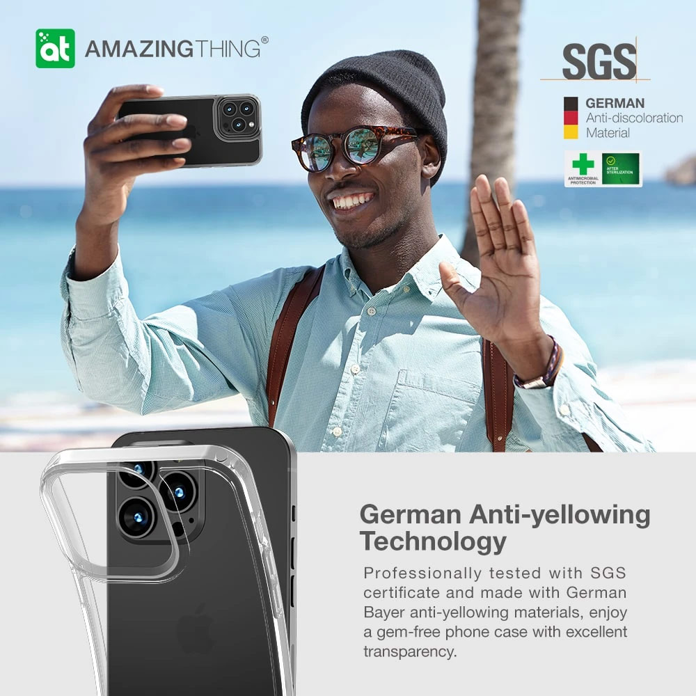 Picture of Apple iPhone 13 Pro 6.1 Case | Amazingthing Minimal Drop Proof Case for iPhone 13 Pro 6.1 (Transparent Clear)