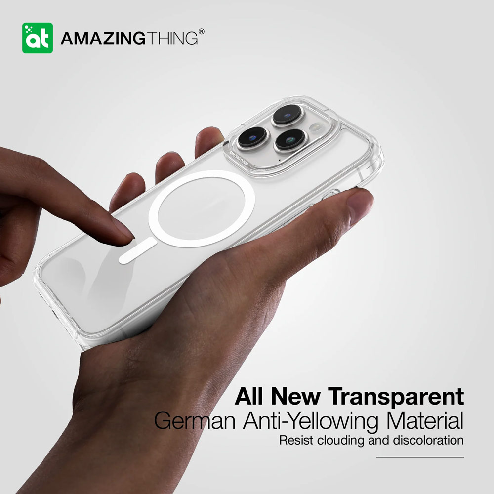 Picture of Apple iPhone 15 Pro Max 6.7 Case | Amazingthing Minimal Magnetic Slim Protection Case for iPhone 15 Pro Max 6.7 (Clear)