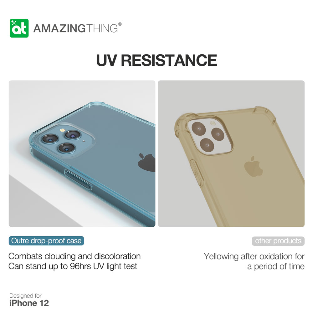 Picture of Apple iPhone 12 6.1 Case | Amazingthing Minimal Military Drop Proof Slim Case with antimicrobial for iPhone 12 iPhone 12 Pro 6.1 (Clear)