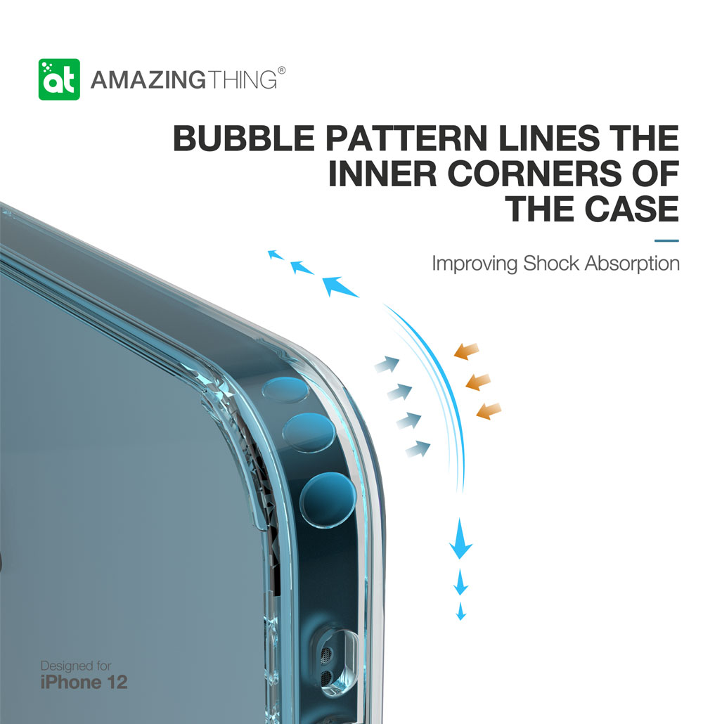 Picture of Apple iPhone 12 6.1 Case | Amazingthing Minimal Military Drop Proof Slim Case with antimicrobial for iPhone 12 iPhone 12 Pro 6.1 (Clear)