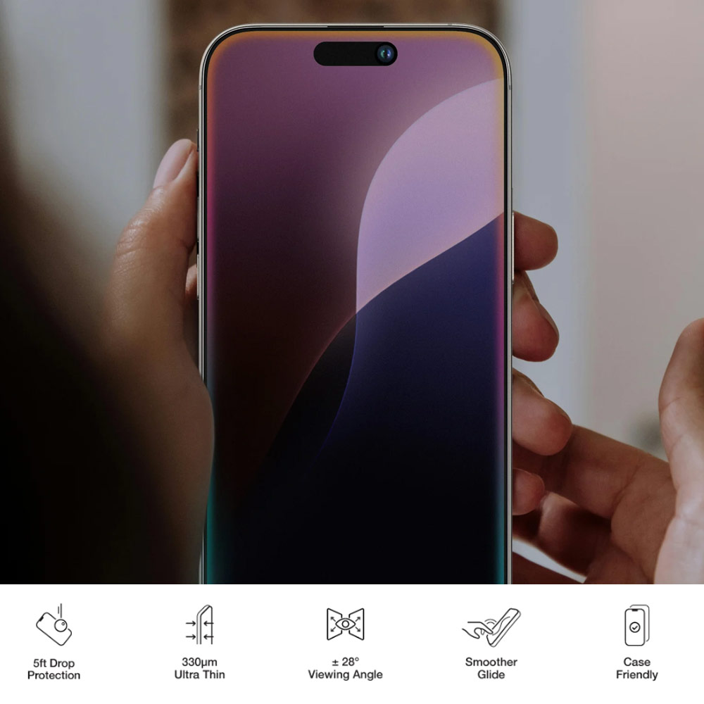 Picture of Apple iPhone 16 Pro Max 6.9  | Amazingthing Radix Supreme Privacy Fully Covered Tempered Glass for iPhone 16 Pro Max 6.9 (Privacy)