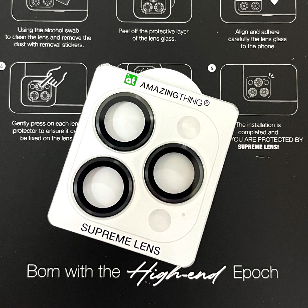 Picture of Apple iPhone 14 Pro 6.1 | Amazingthing Supreme AR Lens Glass Aluminum Defender Tempered Glass Protector for iPhone 14 Pro 6.1 iPhone 14 Pro Max 6.7 (3PCS Graphite)