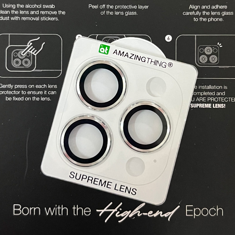 Picture of Apple iPhone 14 Pro 6.1 | Amazingthing Supreme AR Lens Glass Aluminum Defender Tempered Glass Protector for iPhone 14 Pro 6.1 iPhone 14 Pro Max 6.7 (3PCS Silver)