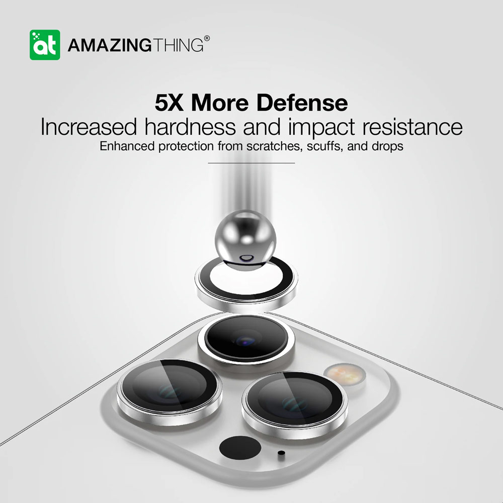 Picture of Apple iPhone 15 Pro 6.1  | Amazingthing Supreme AR Camera Lens Glass Aluminum Frame Defender Tempered Glass Protector for iPhone 15 Pro 6.1 iPhone 15 Pro Max 6.7 (3PCS Gray)