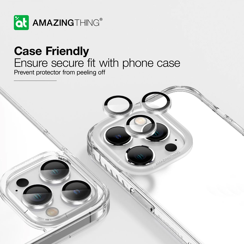 Picture of Apple iPhone 15 Pro 6.1  | Amazingthing Supreme AR Camera Lens Glass Aluminum Frame Defender Tempered Glass Protector for iPhone 15 Pro 6.1 iPhone 15 Pro Max 6.7 (3PCS Gray)