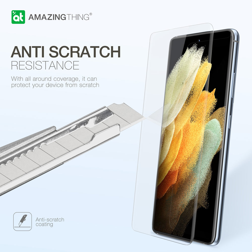 Picture of Samsung Galaxy S21 Ultra 6.8  | AmazingThing Supreme Glass 3D Loca Full Glue Tempered Glass with Ultrasonic Fingerprint Scanner Support for Samsung Galaxy S21 Ultra 6.8 (DIY Glue Installation with UV Light)