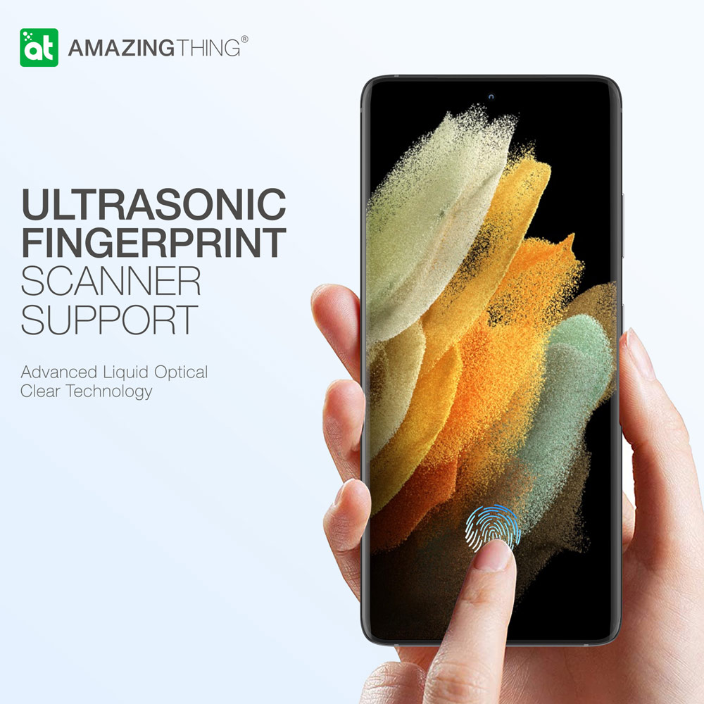 Picture of Samsung Galaxy S21 Ultra 6.8  | AmazingThing Supreme Glass 3D Loca Full Glue Tempered Glass with Ultrasonic Fingerprint Scanner Support for Samsung Galaxy S21 Ultra 6.8 (DIY Glue Installation with UV Light)